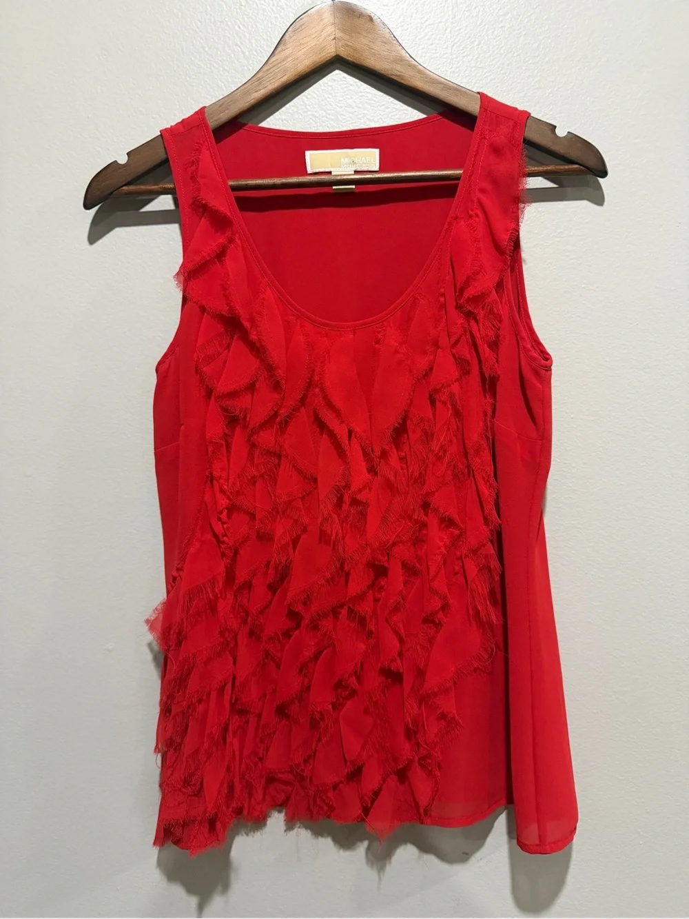 Michael Kors Women’s Red Ruffle Top size 4
